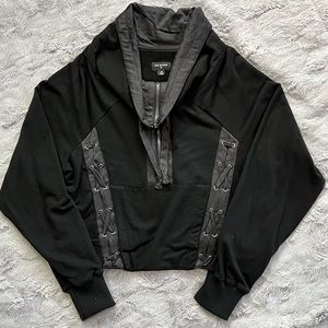 True Religion Pull over Sweatshirt “Black Crop Lace”